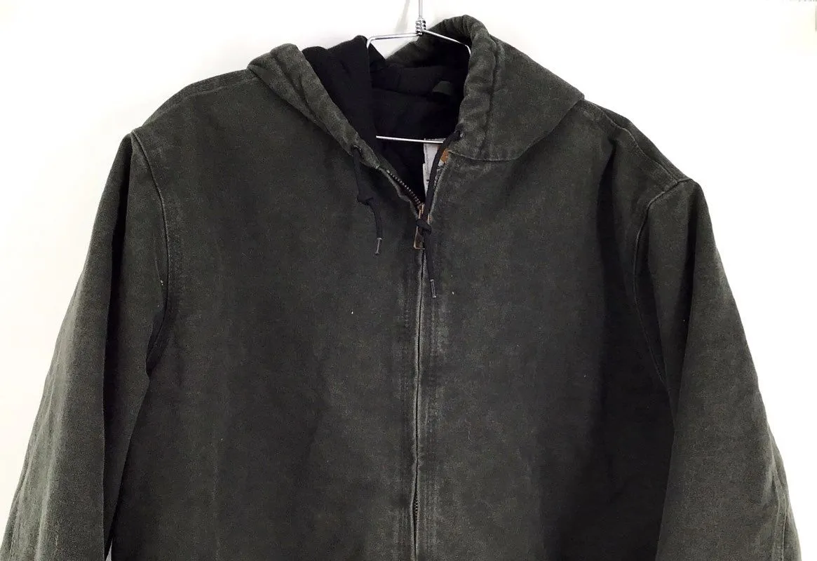 Y2K 2000s Carhartt Men's Black Hooded Bomber Jacket - Size XL
