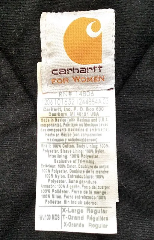 Y2K 2000s Carhartt Men's Black Hooded Bomber Jacket - Size XL