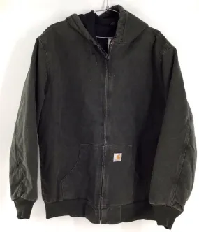 Y2K 2000s Carhartt Men's Black Hooded Bomber Jacket - Size XL