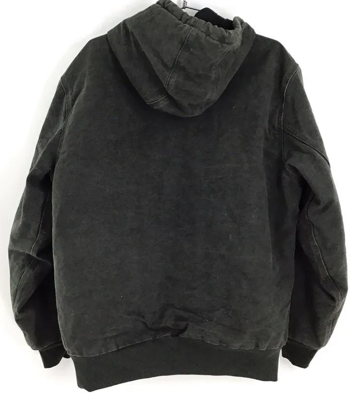 Y2K 2000s Carhartt Men's Black Hooded Bomber Jacket - Size XL